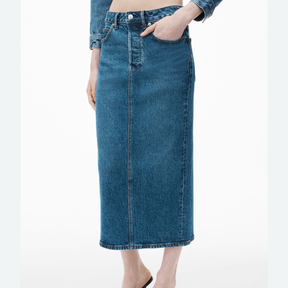 Alexander Wang Stretch Denim Midi Skirt - Size 27